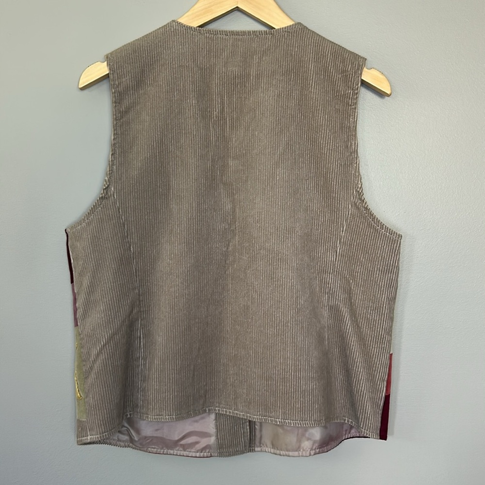 Vintage Susan Bristol Casuals Fall Autumn Patchwork Corduroy Velvet Vest Size M‎ - Picture 5 of 6